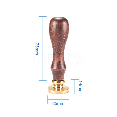 DIY Letter Scrapbook Brass Wax Seal Stamps and Wood Handle Sets AJEW-PH0010-K-1