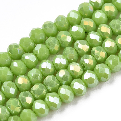Electroplate Glass Beads Strands EGLA-A044-P6mm-B30-1