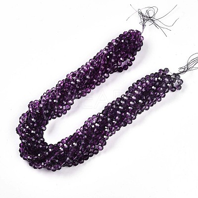 Baking Paint Transparent Glass Beads Strands X-DGLA-A035-T8mm-A09-1