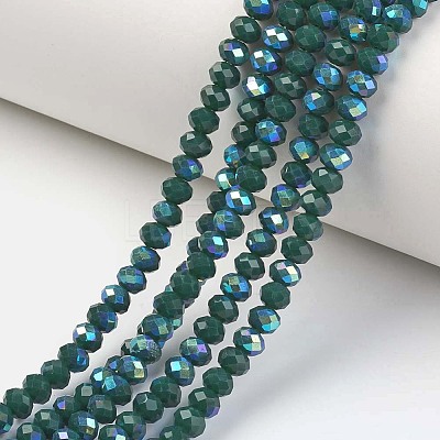 Electroplate Opaque Solid Color Glass Beads Strands EGLA-A034-P4mm-L06-1