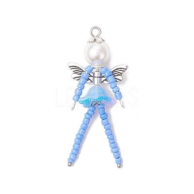 5Pcs Iridescent Acrylic Pendants PALLOY-TA00286-1