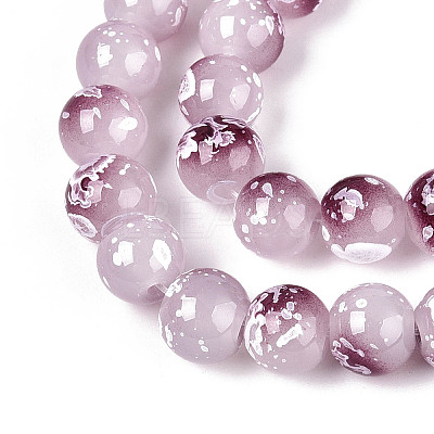 Baking Paint Glass Beads Strands DGLA-N015-8mm-05-1