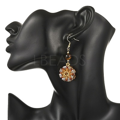 Glass Seed Beads Dangle Earrings EJEW-MZ00763-03-1