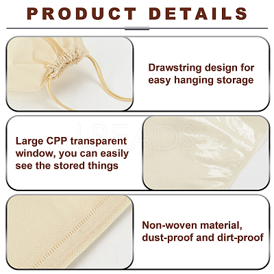 6Pcs 6 Styles Rectangle Non-woven Fabric Packing Pouches Drawstring Bags ABAG-OC0001-09-1