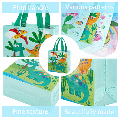 8Pcs 4 Styles Non-Woven Fabric Reusable Folding Gift Bags with Handle ABAG-GF0001-19C-1