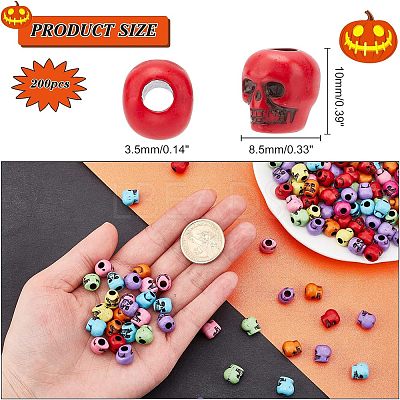 200Pcs Opaque Acrylic Beads SACR-NB0001-13-1