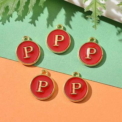 Golden Plated Alloy Enamel Charms X-ENAM-S118-03P-1