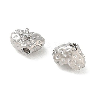 Brass Micro Pave Clear Cubic Zirconia Beads CU-CBAC675-09P-1