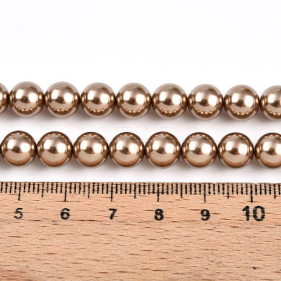 Baking Paint Pearlized Glass Pearl Bead Strands HY-N002-8mm-A06-1