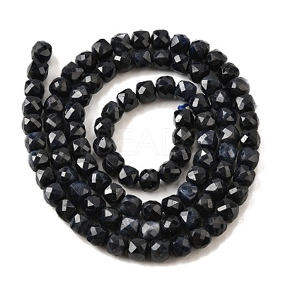 Natural Black Sapphire Beads Strands G-G259-C02-4x4mm-1