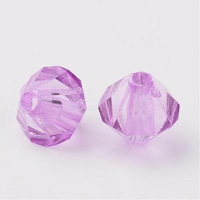 Faceted Bicone Transparent Acrylic Beads DBB6mm-75-1