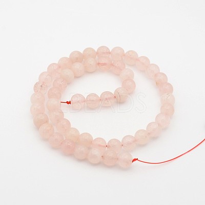 Natural Rose Quartz Round Beads Strands G-J302-06-6mm-1