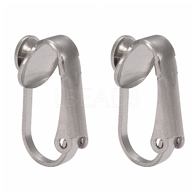 Tarnish Resistant 304 Stainless Steel Clip-on Earring Findings LS-X-STAS-G081-63P-1