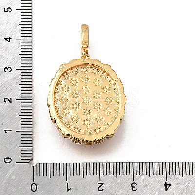 Brass Micro Pave Cubic Zirconia & Enamel Pendants KK-R222-08G-02-1