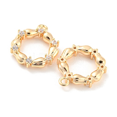 Brass Micro Pave Cubic Zirconia Pendants LS-X-KK-E090-21G-1