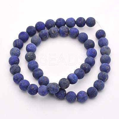 Natural Lapis Lazuli Round Beads Strands G-D660-8mm-1