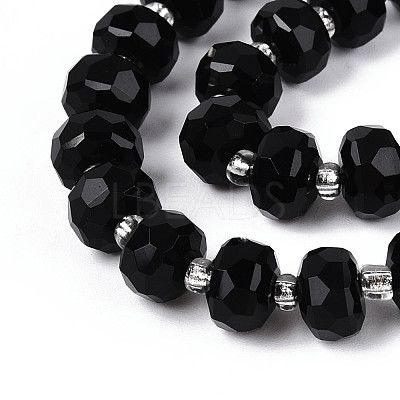 Natural Black Onyx(Dyed & Heated) Beads Strands G-N327-08A-01-1