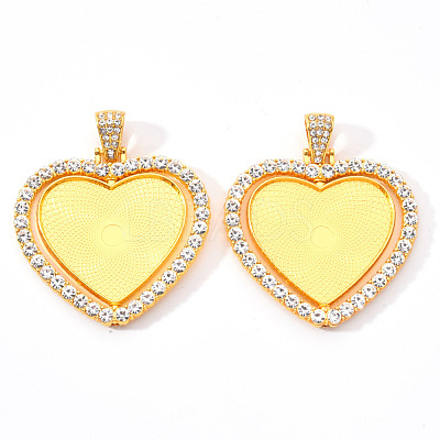 Alloy Pendant Cabochon Settings X-PALLOY-S107-004G-RS-1