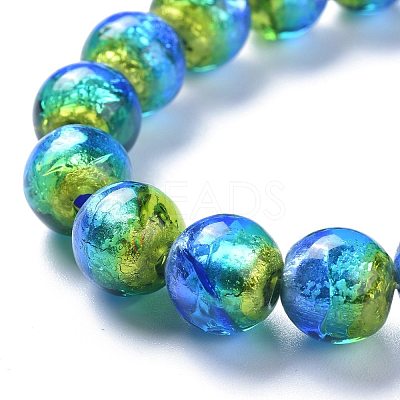 Handmade Silver Foil Lampwork Beads FOIL-K001-02A-12mm-1