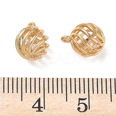 Brass Micro Pave Clear Cubic Zirconia Pendants KK-D261-01G-06-1