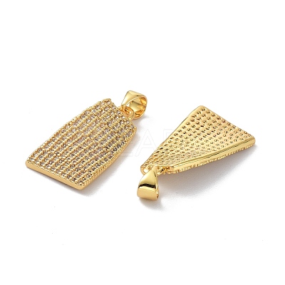 Brass Cubic Zirconia Pendants KK-B047-16G-1