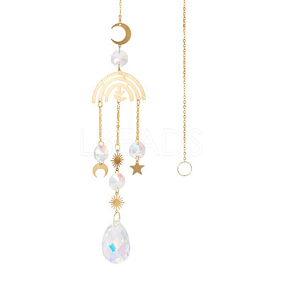 1Pc Faceted Glass Sun Catcher Pendant Decorations AJEW-TA0003-19-1