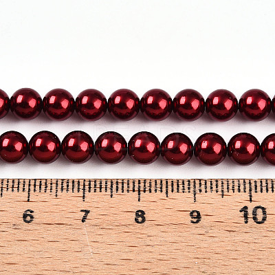 Baking Paint Pearlized Glass Pearl Bead Strands HY-N002-6mm-A13-1