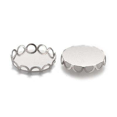 Tarnish Resistant 304 Stainless Steel Cabochon Settings STAS-P249-16E-P-1