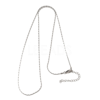 1.3MM 304 Stainless Steel Boston Link Chains Necklaces for Women Men NJEW-Z115-12P-03-1
