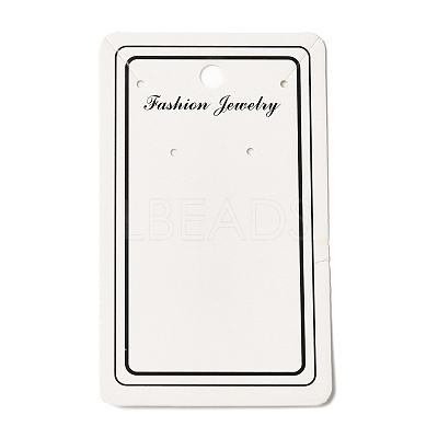 Rectangle Paper One Pair Earring Display Cards with Hanging Hole CDIS-C005-01-1