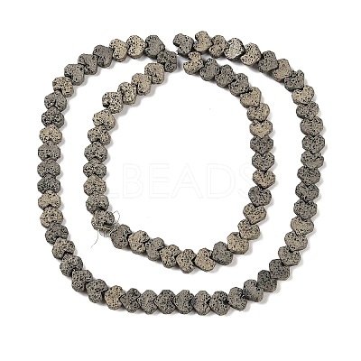 Electroplated Natural Lava Rock Beads Strands G-Q1009-G01-02D-1