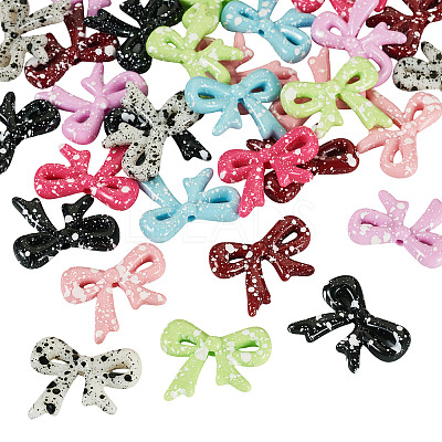 40Pcs 8 Colors Spray Painted Opaque Acrylic Beads MACR-TA0002-66-1