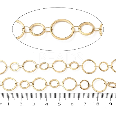 304 Stainless Steel Ring Link Chains CHS-G044-05G-03-1
