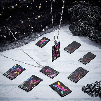 24Pcs 6 Style Printed Opaque Acrylic Pendants SACR-SC0001-13-1