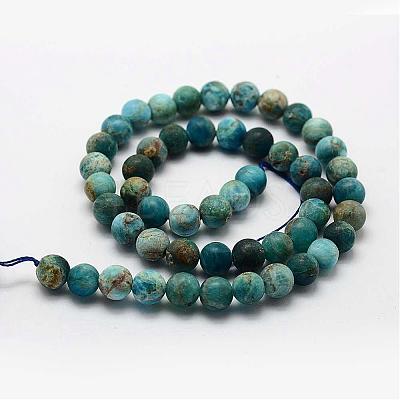 Natural Apatite Beads Strands G-K193-8mm-12-1
