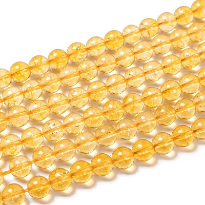 Natural Citrine Beads Strands G-E326-8mm-01-1