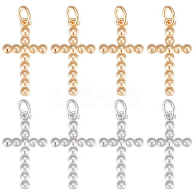 16Pcs 2 Color Brass Pendants KK-BBC0005-86-1