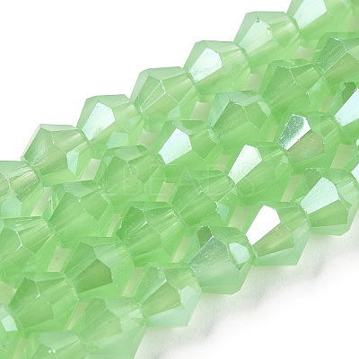 Imitation Jade Electroplate Glass Beads Strands GLAA-F029-J6mm-C01-1
