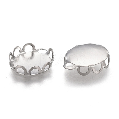 Tarnish Resistant 304 Stainless Steel Cabochon Settings STAS-P249-13B-P-1
