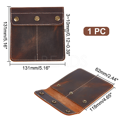 Square Portable Leather Single Watch Pouch Storage Bags ABAG-WH0047-09-1