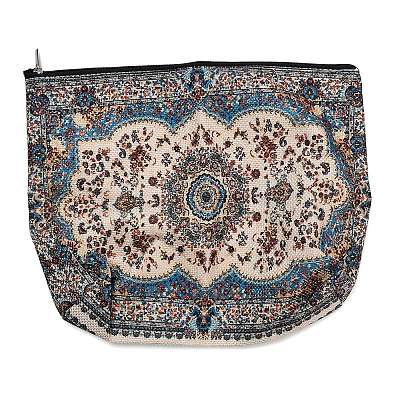 Bohemian Flower Printed Linen Storage Zipper Clutch Bags ABAG-Z002-03B-1