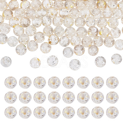 100Pcs Crackle Transparent Glass Beads GLAA-TADJ0001-12J-1