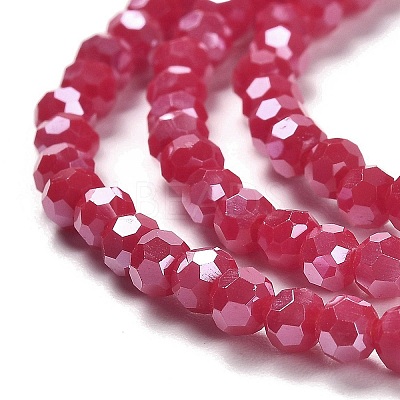 Electroplate Opaque Glass Beads Strands EGLA-A035-P4mm-A16-1