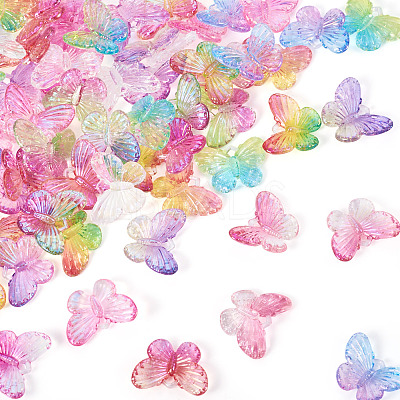 72Pcs 12 Colors UV Plating Transparent Acrylic Pendants OACR-TA0003-86-1