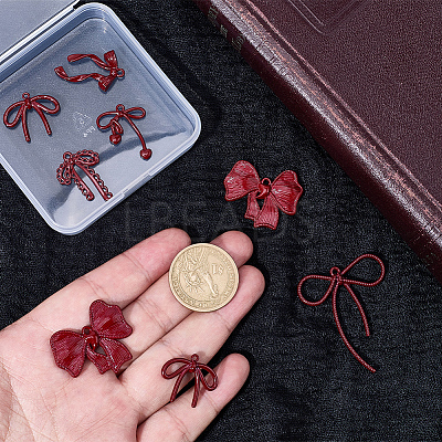 12Pcs 6 Styles Spray Painted Alloy Pendants FIND-BM0001-24-1