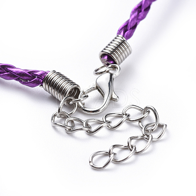 Trendy Braided Imitation Leather Necklace Making NJEW-S105-M-1
