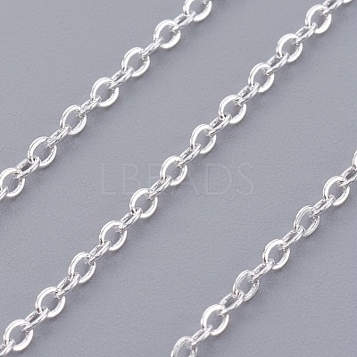 Silver Color Plated Brass Necklaces X-NJEW-SW028-28inch-S-1