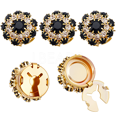 5Pcs Brass Rhinestone Cufflinks FIND-CY0001-63G-1
