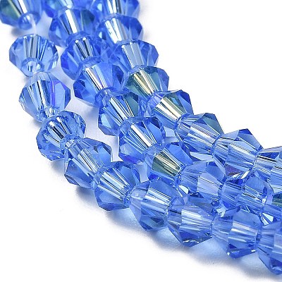 Transparent Electroplate Glass Beads Strands GLAA-F029-2mm-D07-1