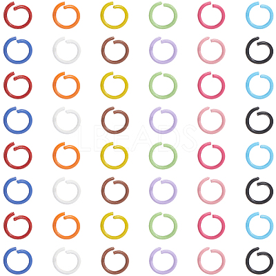 360Pcs 12 Colors Baking Paint Iron Open Jump Rings IFIN-SC0001-89-1